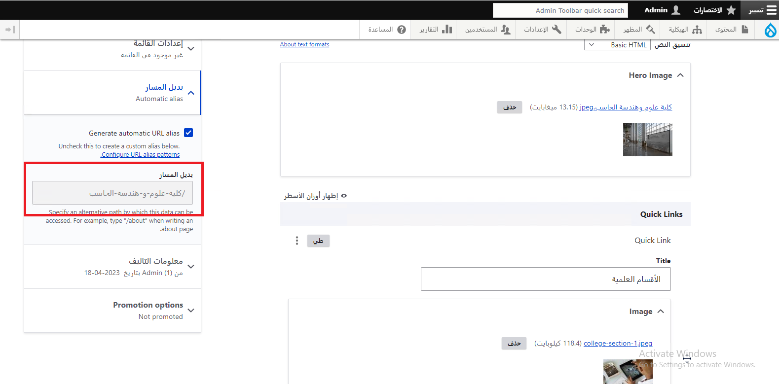 قسم بديل المسار