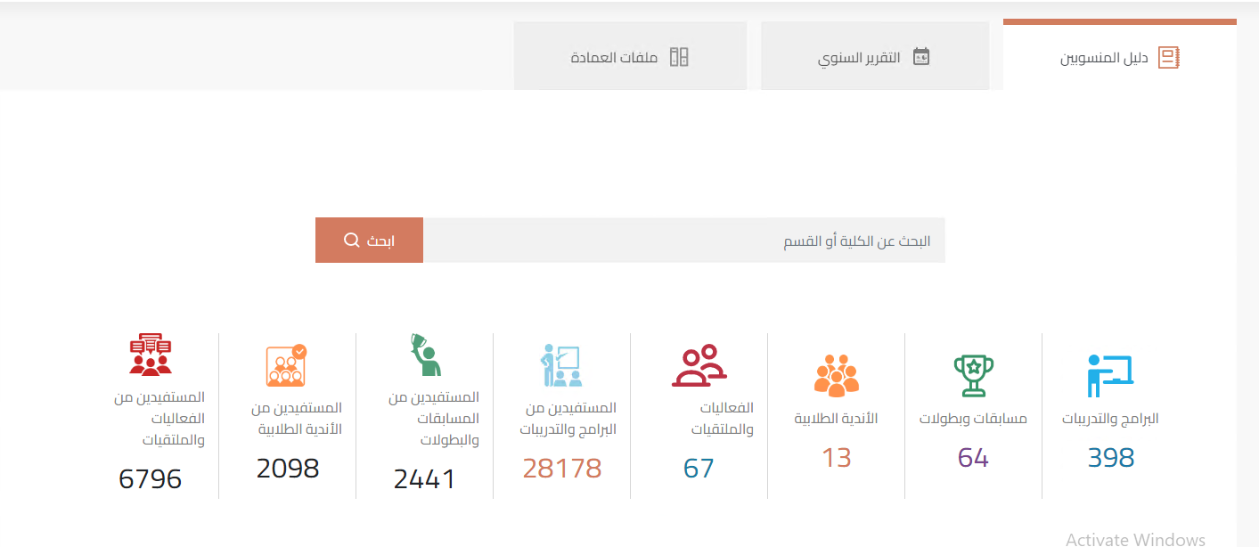 تبويب الإحصاءات