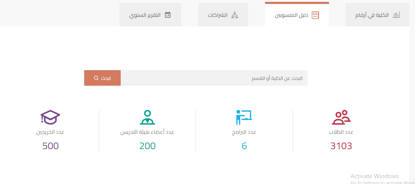 تبويب دليل المنتسبين