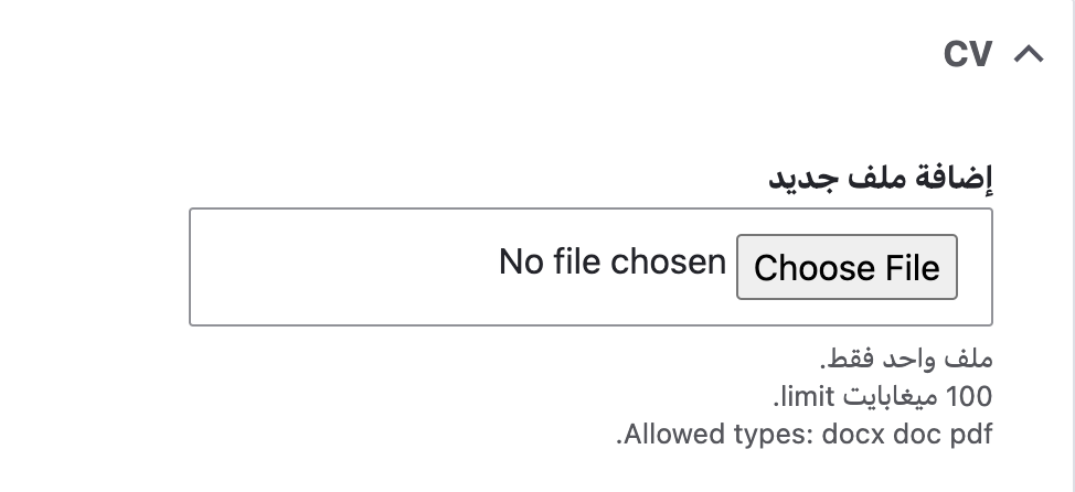 حقل السيرة الذاتية